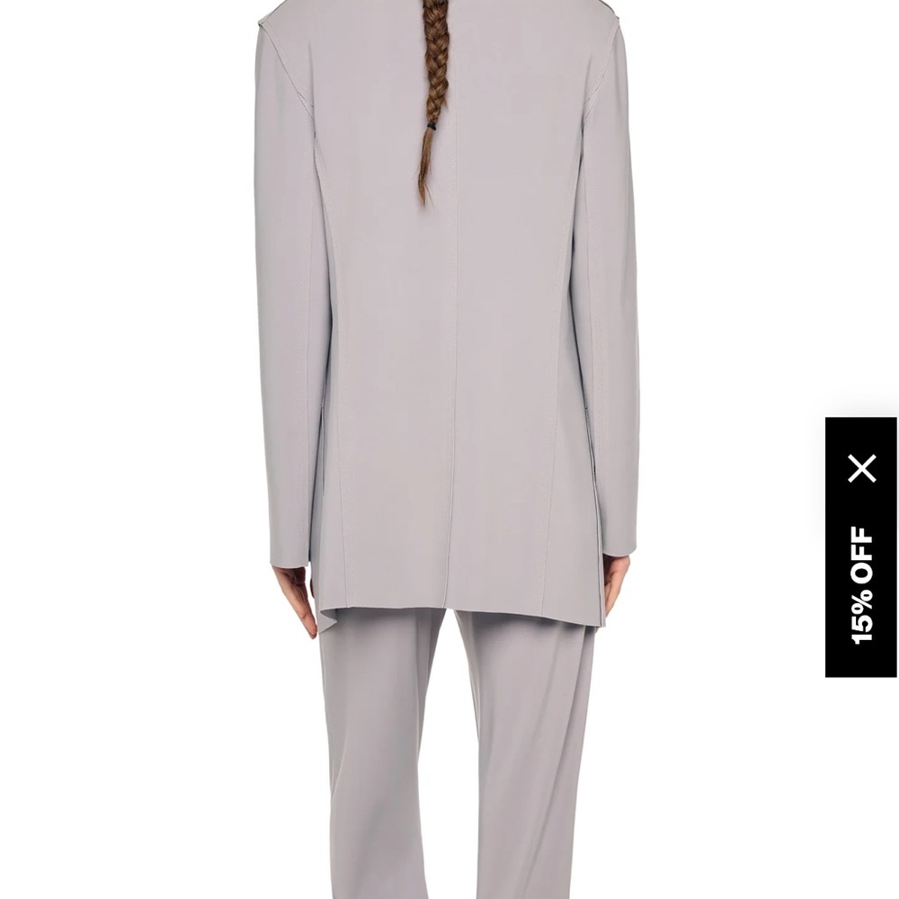Norma Kamali Single Breasted Straight Fit Jacket in Cobalt - Picture 13 of 14